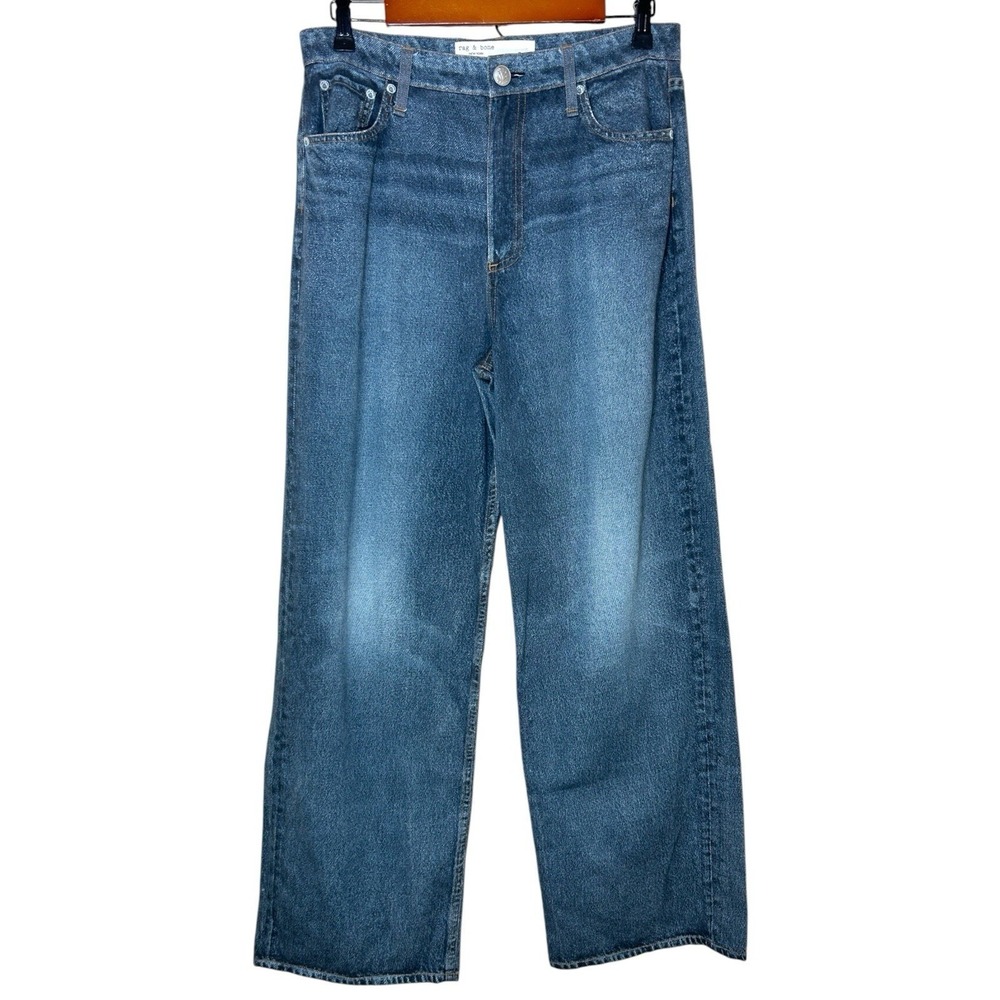 rag & bone Miramar Sofie Sz 28 Wide Leg Viral Photo Print French Terry Jeans - Picture 2 of 8